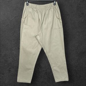 Woman Within Classic Fit Chino Pants Women Size L Beige‎ Pockets Pull-On